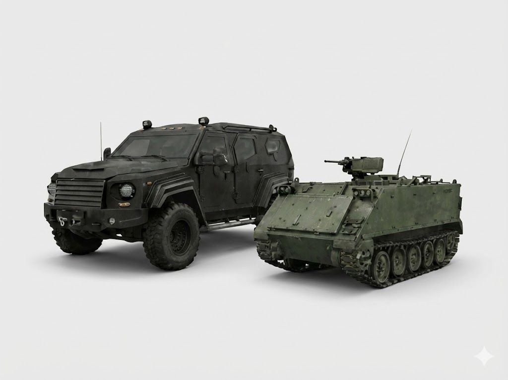 Armored security vehicle for high-risk transport and military operations