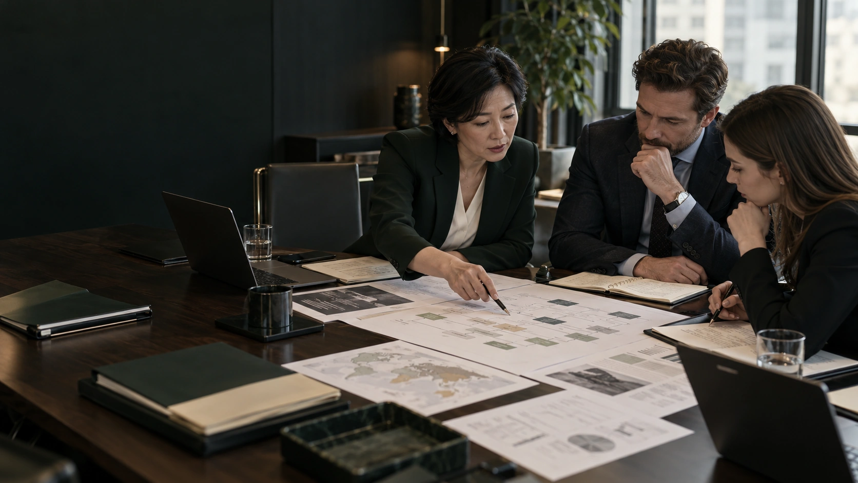 Illustrative review of company ownership and counterparty information.