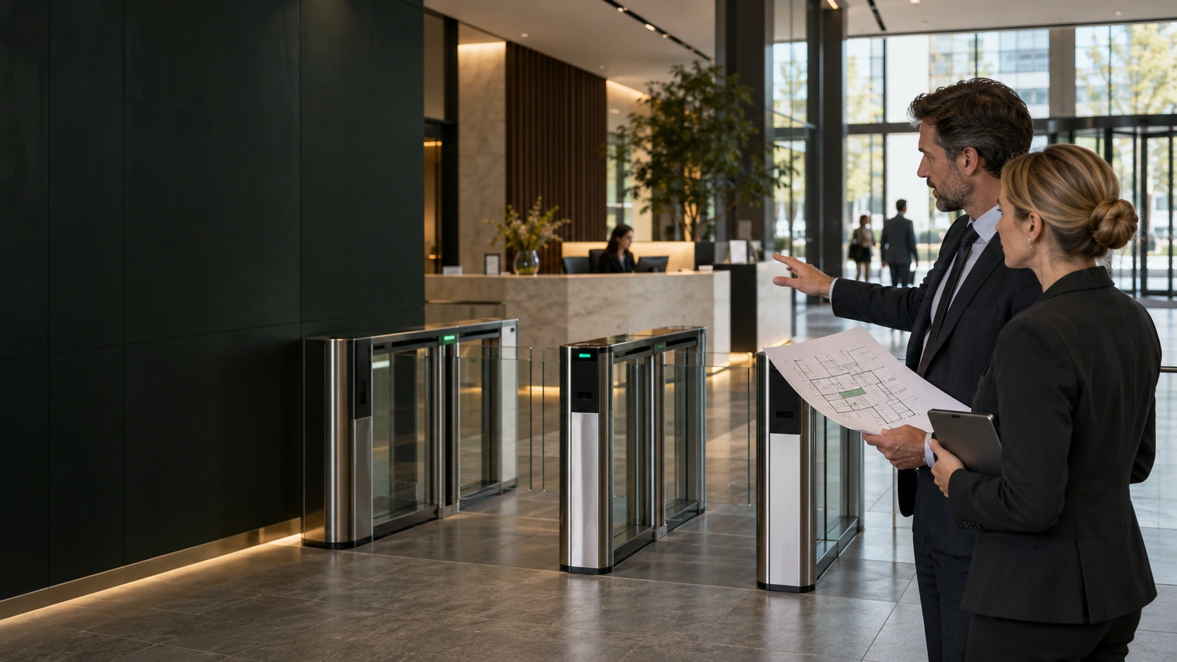 Illustrative security assessment of access controls in a commercial building.